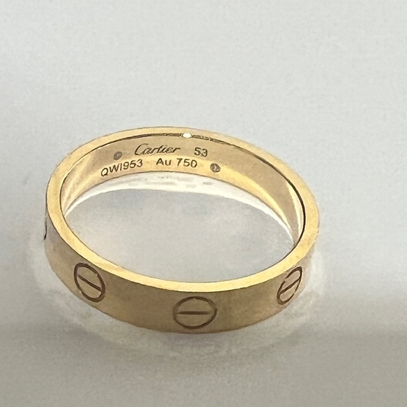 18K Gold Cartier LOVE Wedding Band Ring sz 53 - Picture 7 of 8